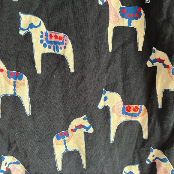 Tea Collection Dress in Painted Dala Horse Print Size 7 - Picture 3 of 7
